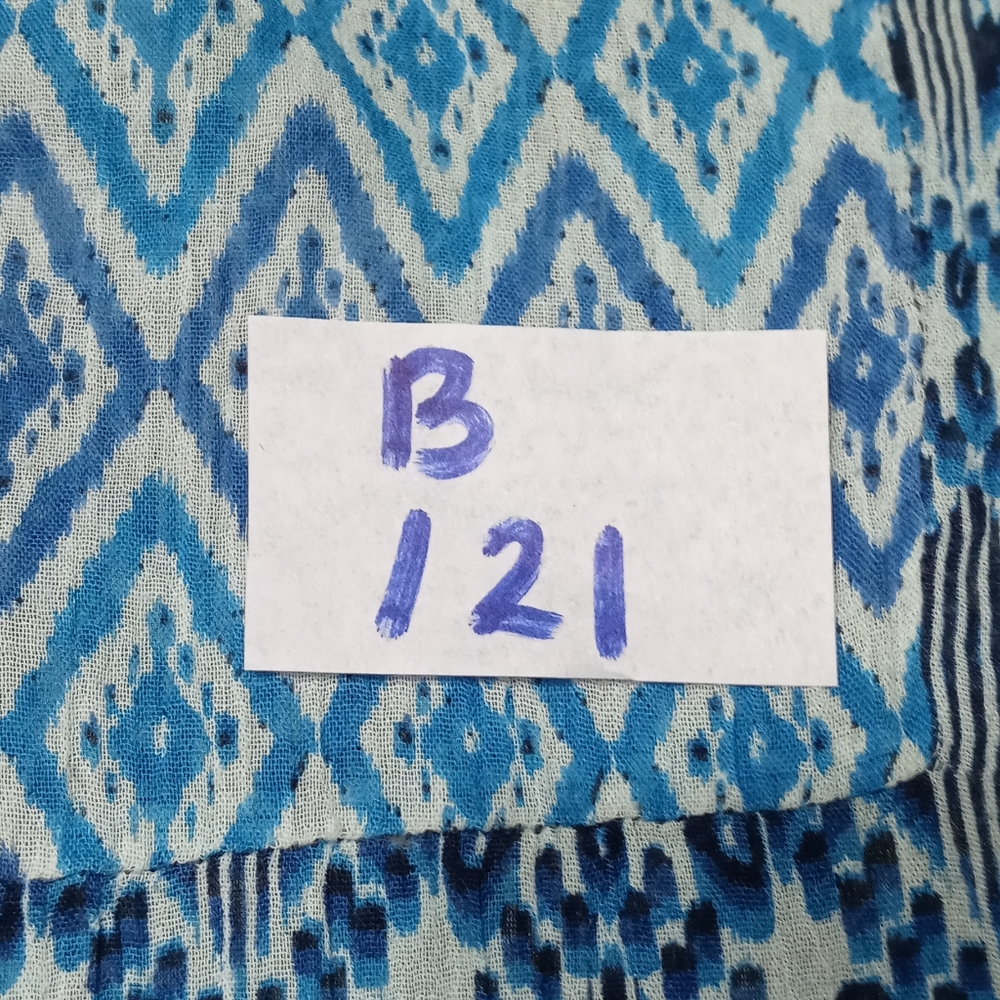 Lucky Brand Blouse Blue White‎ 100% Cotton Size Small - Picture 2 of 10